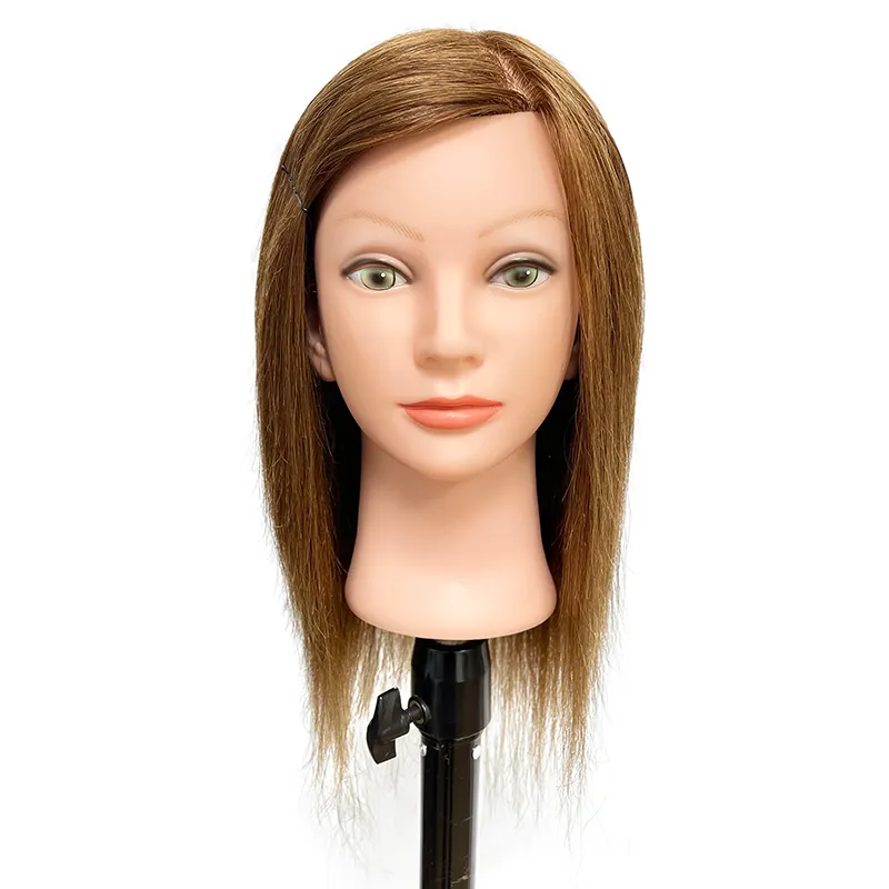 Moda ocidental 100 Real Cabelo Humano boneca cabeça cabeleireiro formação modelo Mannequin Cabeleireiro Training Heads