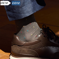 TOMOZ ECHO, calcetines de vestir de lunares coloridos para hombre de gama alta, calcetines de algodón egipcio a media pantorrilla, perfectos para trajes de negocios, zapatos de cuero