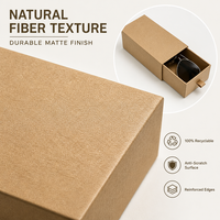 Boîtes d'emballage personnalisées en carton kraft rigide avec cordon de serrage pour lunettes de soleil, boîtes de rangement pour lunettes en carton brun