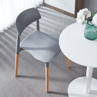 Chaise de salle à manger en plastique avec dossier épaissi, design minimaliste de style nordique moderne pour la maison et la restauration
