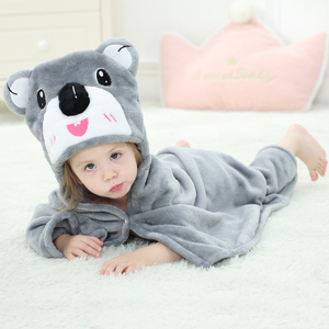 Michley coral cobertor de lã, cabeça de koala <span class=keywords><strong>animal</strong></span> 3d capuz macio recém-nascidos bebê desenho animado - Product Image 3