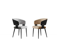 Chaise de salle à manger Landeast moderne de luxe noir et or pour la maison, le bureau, l'hôtel, l'appartement, meubles de salle à manger élégants en métal