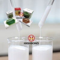 Colle blanche aqueuse HIGHBOND pour la fabrication de boîtes, adhésif pour emballages de pâte dentifrice, biscuits, boîtes en papier, pour plieuse-colleuse de boîtes de chocolat