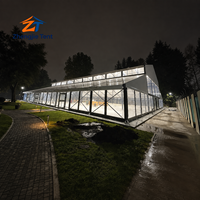 Tenda Atrium Aluminium Mewah untuk Upacara Pernikahan, Pesta Luar Ruangan, Resepsi, Perjamuan, Perayaan, Dinding PVC Transparan