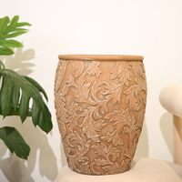 Pot de plantation en fibre de ciment de style rétro nordique, écologique et durable, pour une utilisation en intérieur, en extérieur et dans les centres commerciaux