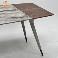 Bureau de direction contemporain de luxe avec plateau en marbre durable et pieds en acier inoxydable pour poste de travail de PDG