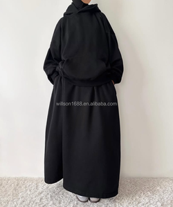 OEM High Quality 2-Piece Set For Muslim Women Casual Loose Fit Sweat + Skirt Full Cover Oversized Relaxed Fit Autumn Season - Product Image 5