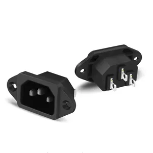 IEC320 C14 C13 Electrical AC Socket 3 Female Male Inlet Plug Connector 3pin Socket Mount
