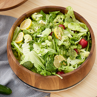 Natural House Vente en gros Bol de service en bois d'acacia avec logo personnalisé pour salade de légumes et fruits