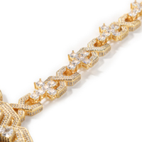 Collier pour homme UWIN, chaîne baguette élégante en CZ, chaîne glacée avec pendentif croix goutte à goutte, chaîne croix infinie, collier cubain