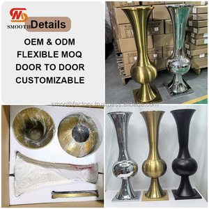 LEDA - Soporte de Metal Dorado para Flores, Estilo Europeo, Personalizado, Florero, Centro de Mesa, Decoración para Eventos de Boda - Product Image 2