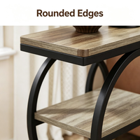 Table basse multifonctionnelle à trois niveaux avec rangement pour petits espaces, structure en métal moderne, plateau en MDF, meubles pour la maison
