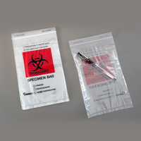 Fermeture à glissière de test PE-BD jetable transparent personnalisé double à deux couches Ziplock sac de spécimen de risque biologique petit plastique médical PE