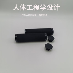 Empuñaduras cilíndricas de espuma negra para manillar de bicicleta, antideslizantes, para bicicletas de montaña, con diseño de bloqueo de anillo de aluminio - Product Image 3