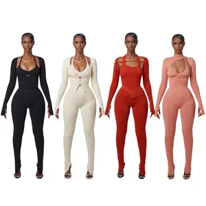 Custom Fall 2024 Tracksuits For Women Clothes Zip Up Tops And Leggings Womens Suits Workout Sports Wear Two Piece Pants Sets