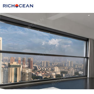 Fenêtres à guillotine en aluminium modernes RICHOCEAN, coupe-vent, <span class=keywords><strong>double</strong></span> <span class=keywords><strong>vitrage</strong></span> trempé, fenêtre à levage électrique pour villa - Product Image 3