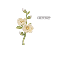 Vintage Enamel hijau Lily Magnolia bunga Alba bros untuk wanita pernikahan perjamuan kantor bros pin hadiah pakaian ornamen