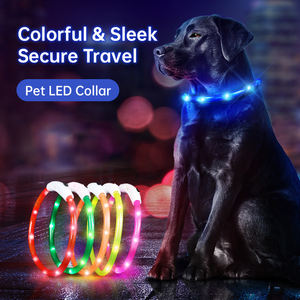 Modisches Günstiges Wiederaufladbares LED-Leuchthalsband für Hunde Nachtspaziergang Sicherheits-LED-Hundehalsband - Product Image 1