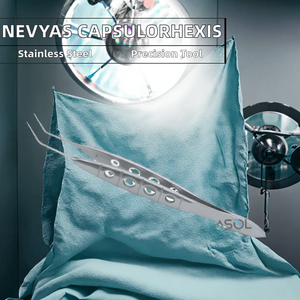 Pinzas de Capsulorrexis Nevyas de Acero Inoxidable con Ejes Rectos, Instrumentos Quirúrgicos Oftálmicos para Cataratas, Maquinaria con Certificación CE - Product Image 2
