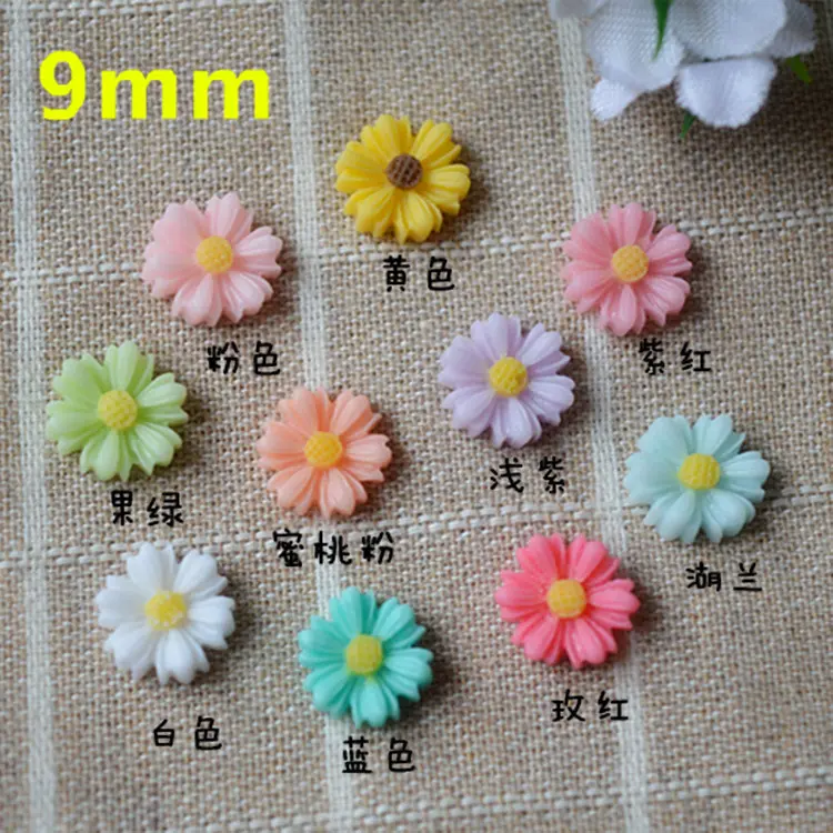 Bán buôn dễ thương kẹo phim hoạt hình 9mm nhựa hướng dương Cabochon quyến rũ cho Slime Craft đồ chơi phụ kiện tự làm