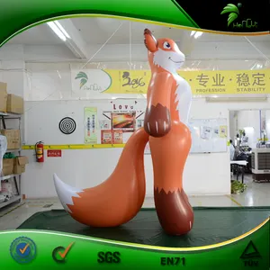 Hongyi Toy 3 m Inflatable Orange Standing Fox Custom Animal Inflatable Adult Cartoon Doll