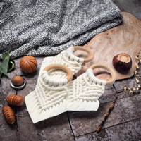 Anillos de Servilleta de Macramé Boho Hechos a Mano, Porta Servilletas de Madera y Latón Vintage de Lujo para Decoración del Hogar, Mesa de Fiesta, Decoración de Bodas, en Existencia