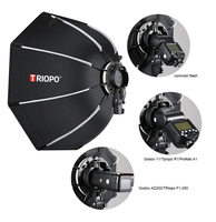 Triopo KX65cm KX90cm Speedlite Octagon Umbrella Softbox + Honeycomb Grid Softbox Flash Extérieur pour Godox V1 Speedlite