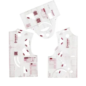 Multifunctionele 3 Stks/set Curve Patroon Naaien Liniaal Op Maat Plastic Patchwork Liniaal Set Quiltliniaal