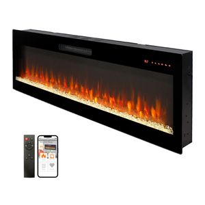 Smart 50 <b>Fireplace</b> Heater Wall Mount in Wall Design Model D0100X3241T With Remote App Control Smart WiFi-enabled Firepl - Product Image 1