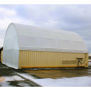 Abri dôme conteneur moderne à double treillis 40x40' avec structure en acier <span class=keywords><strong>et</strong></span> toit en PVC, entièrement fermé avec parois avant <span class=keywords><strong>et</strong></span> arrière pour hall extérieur - Product Image 6