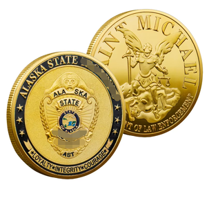 Moneda Conmemorativa de los Guardias Estatales de Alaska, Recuerdo Patriótico, Caballero Guardián, Honor, Estampado en Hierro Plateado, Artesanía Personalizable - Product Image 1