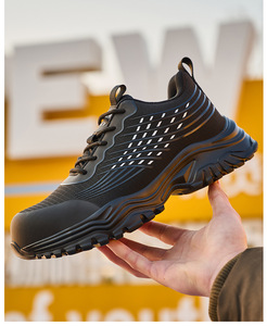 Men's Women Winter Work Safety Shoes Lace-Up Slip-On Anti-Slip Mesh Casual Lightweight Breathable Low-<b>Top</b> - Product Image 2