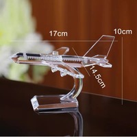 Noble Free Mold Modèle d'avion en cristal fait à la main Article décoratif d'avion clair et étincelant pour les fans d'aviation Cadeau d'affaires