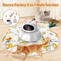 Juguete para Mascotas ODM/OEM, Alfombra de Plumas con Láser Giratorio de 360 Grados, Juguete Interactivo de Cobertura Total para Gatos, Ejercicio Diario para Gatitos en Interiores