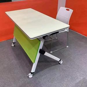 Foldable Portable Multi-functional Mobile <strong>Desk</strong> with Wheels - Office <strong>Desk</strong> or Meeting Table That Can Be Freely Assembled - Product Image 5
