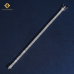 เครื่องประดับ ZUANFA สร้อยข้อมือเทนนิส GRA เงินแท้ 925 ประดับเพชรโมอิสซาไนต์ทรง Asscher Cut 4*4 มม. ผ่านการทดสอบด้วยเครื่องตรวจสอบเพชร - Product Image 6