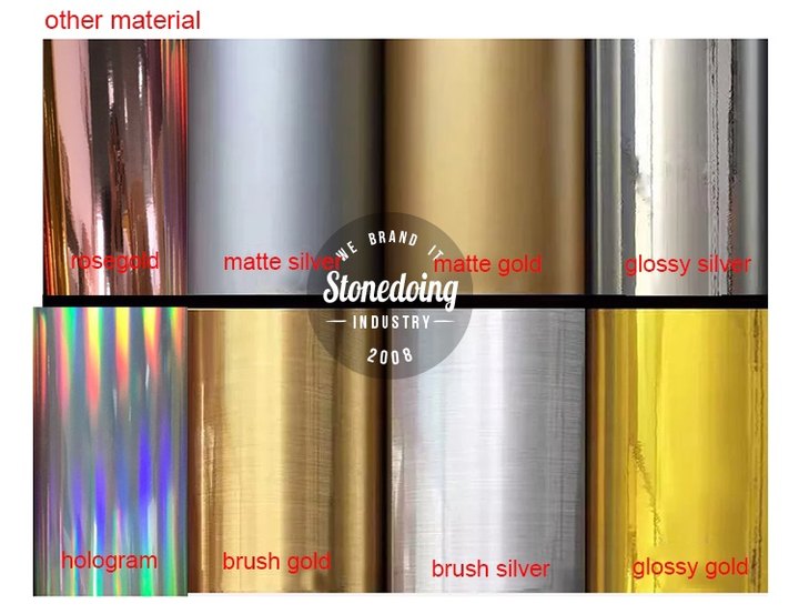 Color chart of gold/silver window car decals material