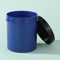 Pot cosmétique rond en PP bleu marine de 900g, grande capacité, pot en plastique avec couvercle noir, impression sérigraphique, logo personnalisé, emballage pour beurre corporel