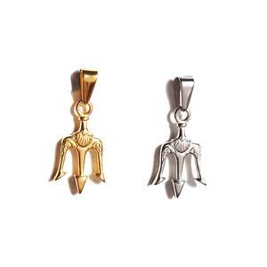 Venta al por mayor joyería <span class=keywords><strong>de</strong></span> acero inoxidable Jesús crucifijo Cruz colgante <span class=keywords><strong>reina</strong></span> princesa corona colgante mar rey Tridente plateado 18K oro caliente - Product Image 4