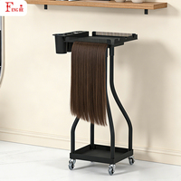 Chariot de Salon de Coiffure et Spa Noir à 2 Niveaux pour Extensions de Cheveux – Vente en Gros