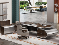 Bureau de direction modulaire multifonctionnel de luxe moderne avec rangement, mobilier commercial durable pour immeuble de bureaux