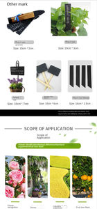 Marqueur de jardin personnalisé, 12 pièces, étiquette de plante rectangulaire en <span class=keywords><strong>ardoise</strong></span>, étiquette de plante avec support en fil <span class=keywords><strong>d</strong></span>'acier - Product Image 5