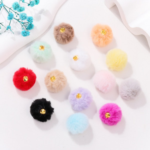 Pompon en fausse fourrure de lapin 20 mm, accessoires de bijoux DIY pour boucles d'oreilles, colliers, fournitures artisanales - Product Image 1