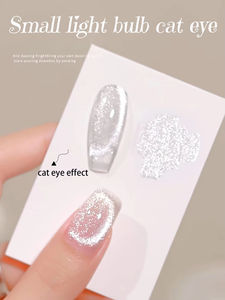 Gel Polish Occhi di Gatto Effetto Luna Super Bianco Brillante, Gel Magnetico Universale Effetto Cristallo Argento - Product Image 3