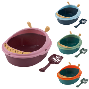 Luxury Wholesale Large Pet Accessories Toilet Anti-Splashing Plastic Cat Litter Box