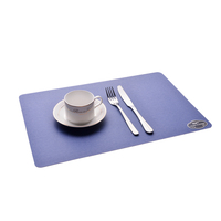 Napperons imprimés RNPT en PVC, coins arrondis, couleur bleue unie, napperons de table en plastique pour table de banquet