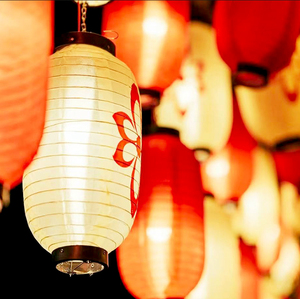 Древний китайский стиль водонепроницаемый солнцезащитный крем наружная реклама матовый декоративный цвет складной японский зимний дынный фонарь - Product Image 5