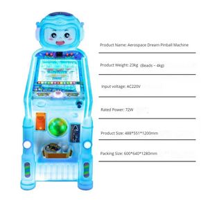 Meilleures Ventes : Machine de jeu Pinball pour enfants, à monnayeur, thème 'Aerospace Dream', avec tiges en verre - Product Image 3