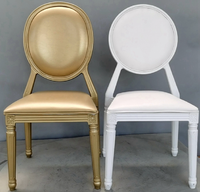 Chaise de salle à manger Louis antique en bois massif tapisserie d'ameublement de broderie rose avec chaise de mariage à dossier rond pour l'utilisation de meubles de maison