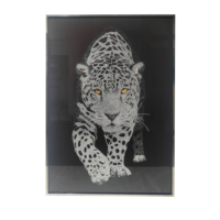 Moderne Personnalisé Animal Léopard Cristal Porcelaine Coller Perceuse Art Peinture Verre Peinture pour Salon Décor Diamant